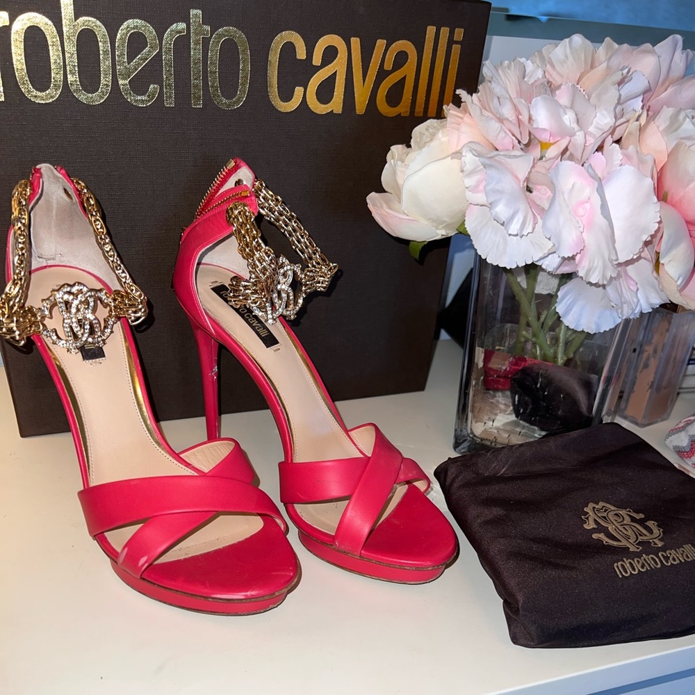 HOT Roberto Cavalli Crystal Sandals